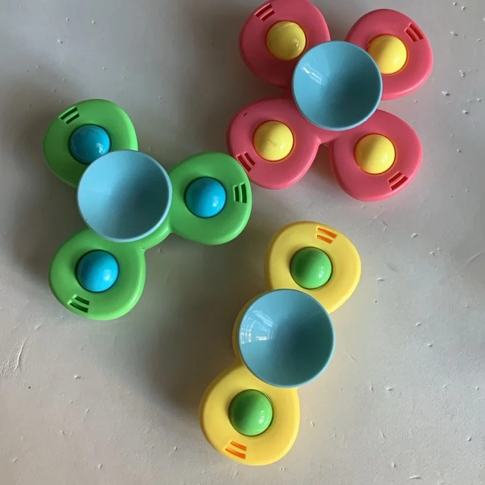 Set of 3 Strong Suction Cup Fidget Rotating Sensory Toy